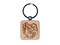 Asian Phoenix Fenghuang Chinese Mythological Creature Engraved Wood Square Keychain Tag Charm